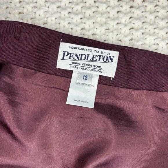 Pendleton 100% Virgin Wool Skirt 🍇 Plum, Size 12 - Picture 3 of 10